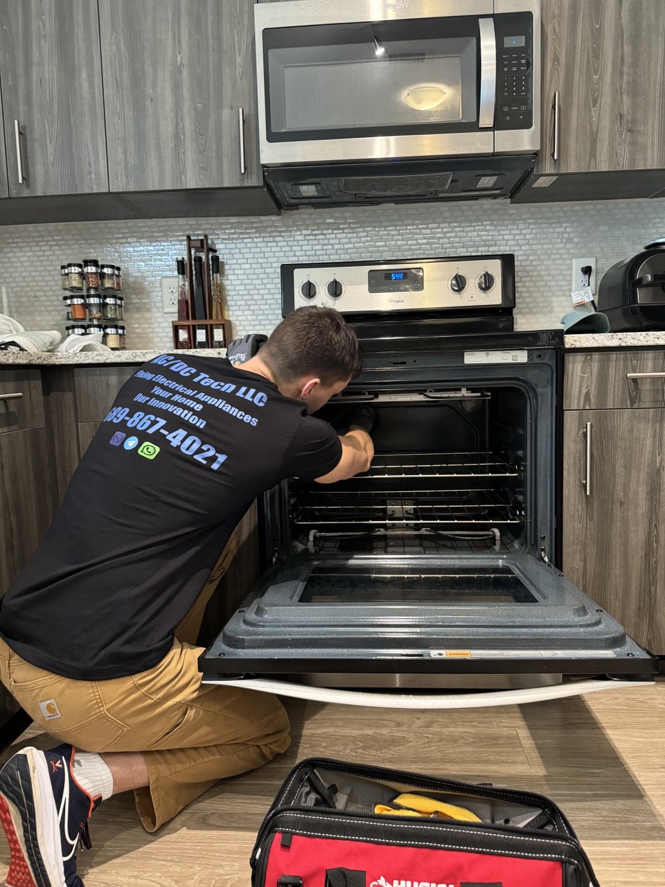 On-site appliance repair service in a Central Florida home